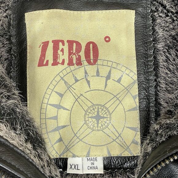 Zero 100% Genuine Leather Motorcycle Biker Jacket Men’s XXL Black Grey Urban - Picture 5 of 16